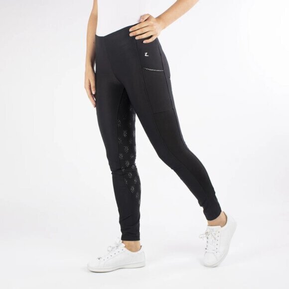 Womens Horze Leah Full Grip Riding Tights Black size 24 - Picture 3 of 10